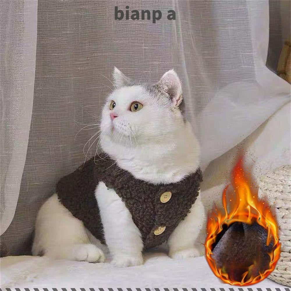 Bianpa เสื้อผ้าแมว, เสื้อกั๊ก Lambhair นุ่มขนแกะ Cozy, เสื้อสเวตเตอร์กันหนาวแฟชั่นสัตว์เลี้ยงแมว