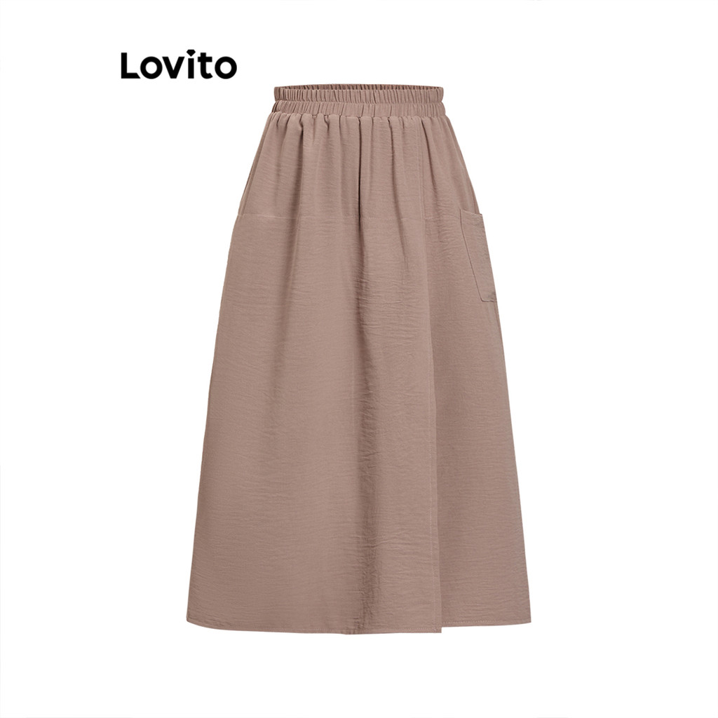 Lovito กางเกงพื้นฐานลำลองสำหรับผู้หญิง L104ED761