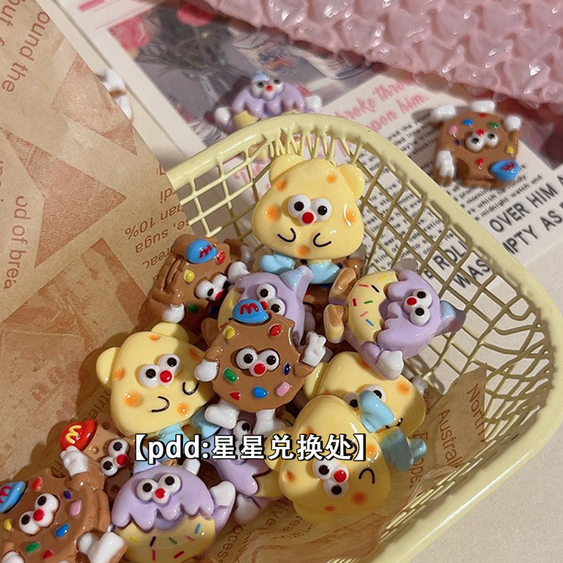[100ในสต็อก] บิสกิตคนอาหารสามมิติเล่นเคสโทรศัพท์ตกแต่งถ้วยน้ำตกแต่งรถรองเท้าเจลครีมดอกไม้กิ๊บติดผมเครื่องประดับ DIY