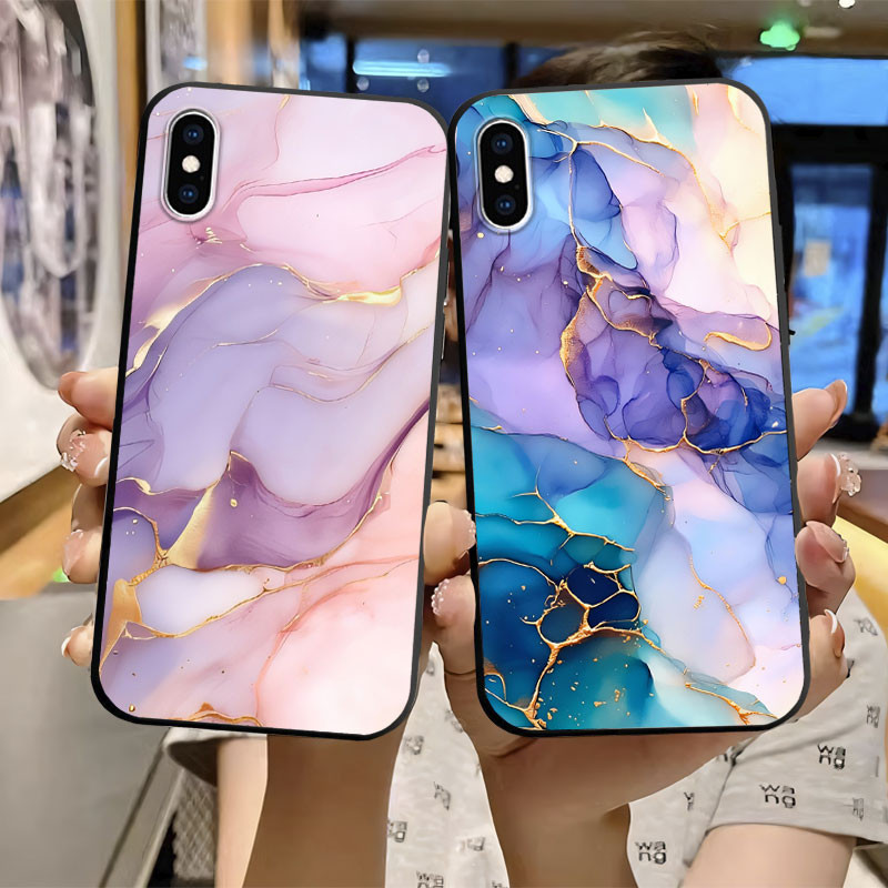 สําหรับiphone X XS Max XR 5 5S SE 2016 กรณีความงามดอกไม้แมวน่ารักกรณีซิลิโคนอ่อนนุ่มกันกระแทกสําหรับiPhone 6 6s Plusกันชนหินอ่อนป้องกันผีเสื้อปลอกโทรศัพท์