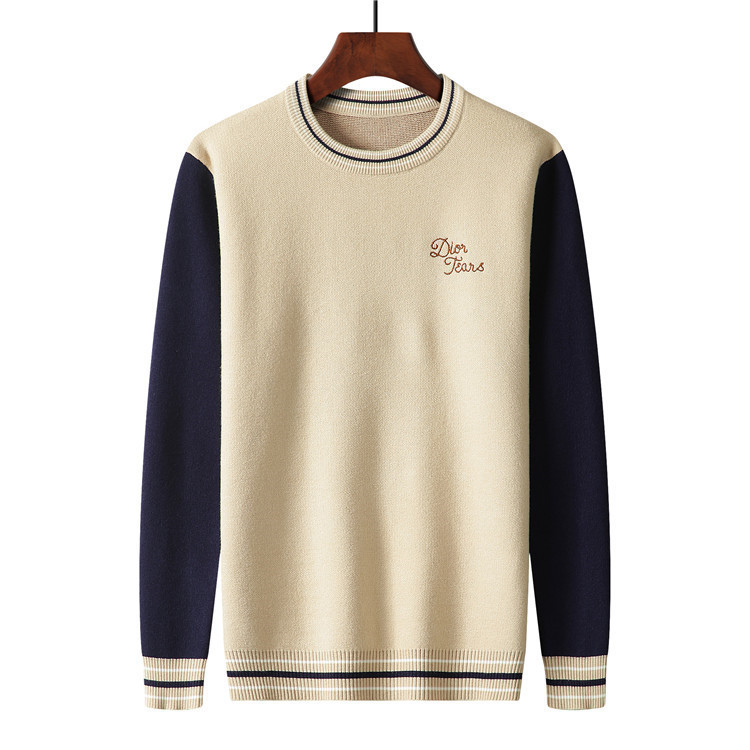 Dior3564 เสื้อกันหนาวผู้ชายลําลองสไตล์ใหม่รอบคอแฟชั่นAll-Matchเสื้อกันหนาวหนา