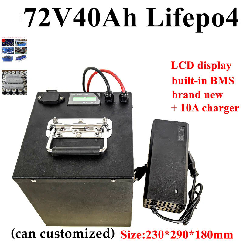 waterproof lithium 72v 40ah lifepo4 battery BMS 24S for 5000w 3500w bicycle bike scooter Forklift ve
