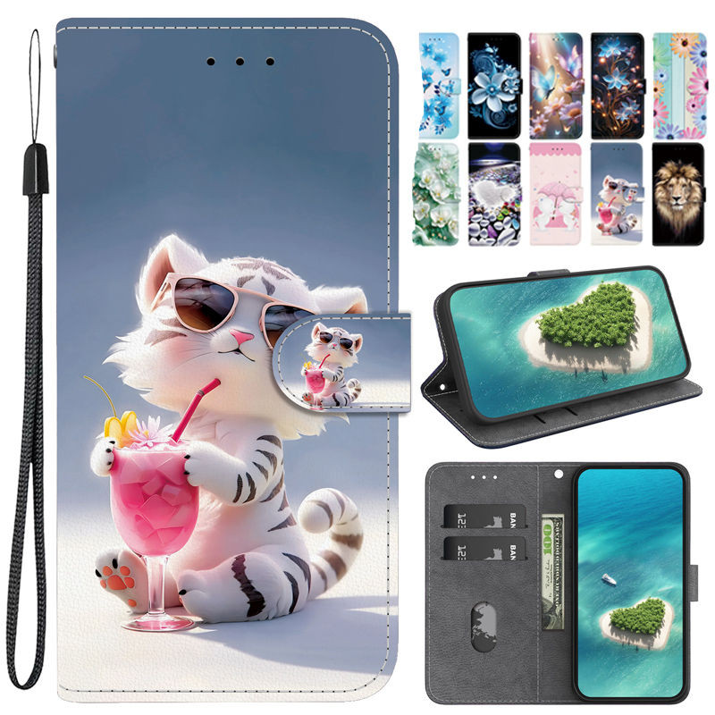 Realme 12X 12 5G กรณีพลิกกระเป๋าสตางค์สําหรับ Realme 13 12 + 12 Pro Realme 12 Pro + กรณีหรูหราทาสีรูปแบบกระเป๋าสตางค์ปกหนังสือ