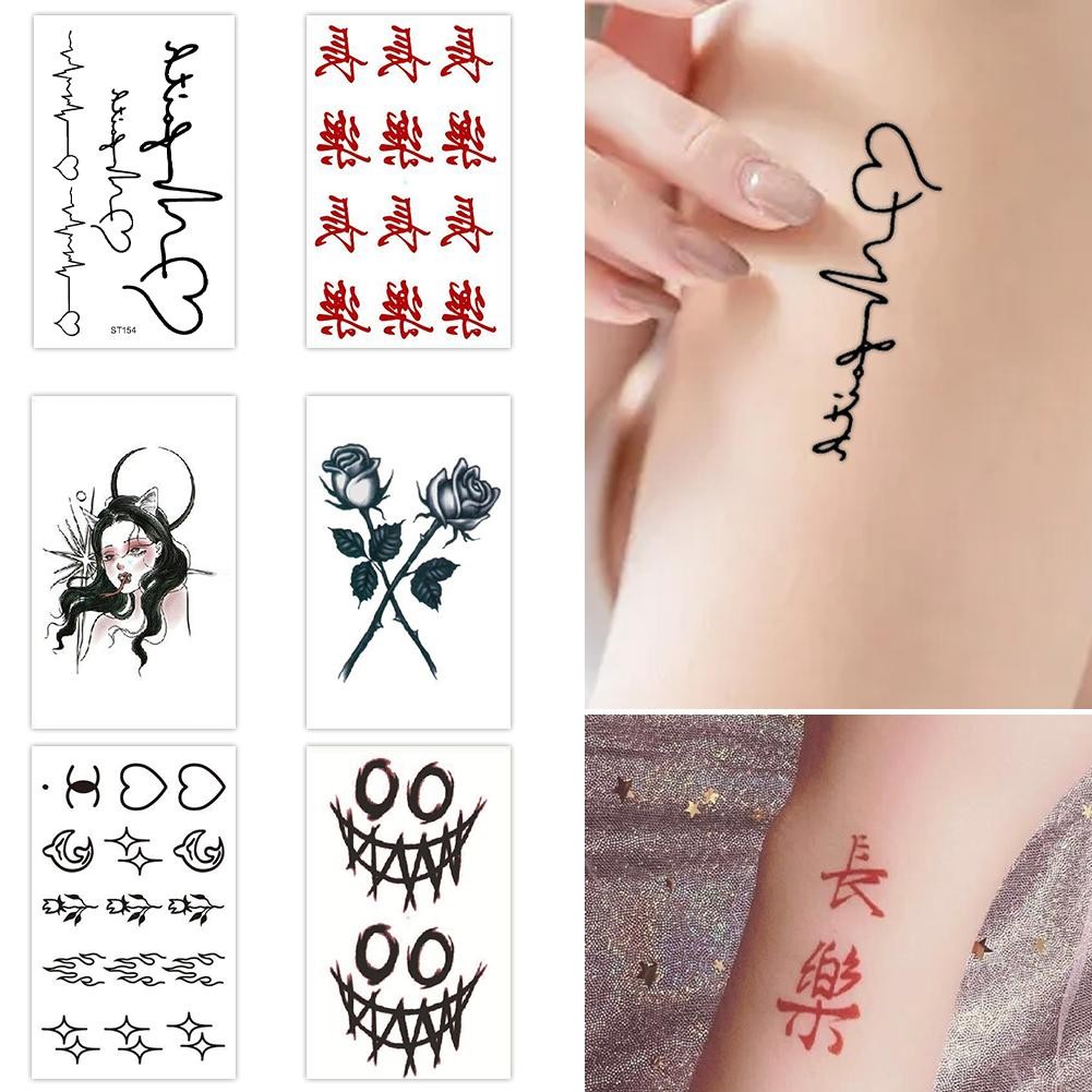 1PCS สไตล์จีนชั่วคราว Tattoo Art สักปลอม Lasting Tattoo สติกเกอร์แขนสติกเกอร์กันน้ําสําหรับนักเรียนหญิง
