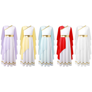 Nikiikoo เด็กสาวฮาโลวีนโบราณกรีก Toga เครื่องแต่งกาย Grecian…