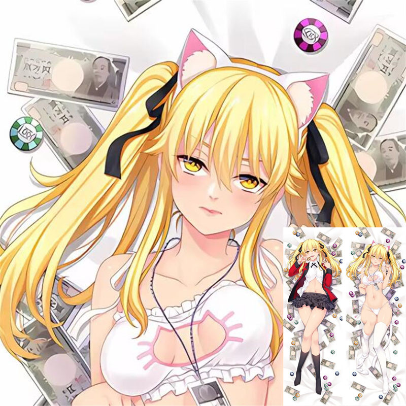 อะนิเมะ Kakegurui Twin หมอน Jabami Yumeko Meari Saotome Dakimakura กรณีผ้าปูที่นอนปลอกหมอนของขวัญ