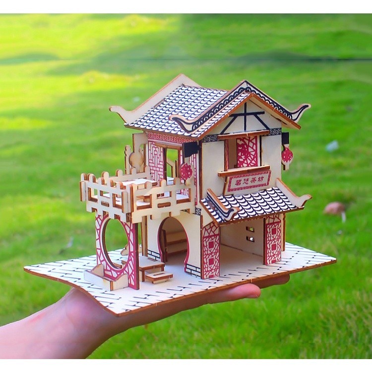 Tea House Laser Model 3D Puzzle Toy