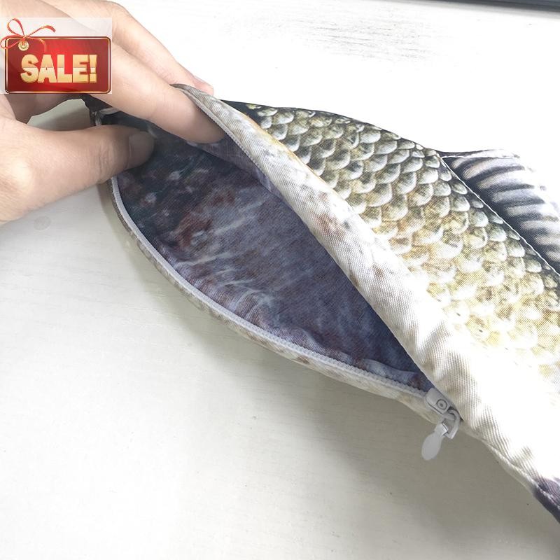 Bl Crucian ปลาคาร์พปากกากระเป๋าที่สมจริงรูปปลา Make-up กระเป๋าปากกาดินสอซิป Back To School กระเป๋าดินสอกระเป๋าดินสอ A - รูปที่ 7