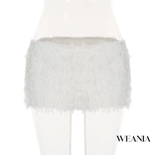 (Shipped from Thailand) Weania กางเกงขาสั้นเอวต่ําผ้าฟูเซ็กซี่