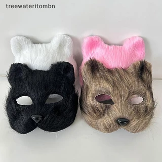 Tt 1PC ฮาโลวีนคอสเพลย์เครื่องแต่งกาย DIY อุปกรณ์เสริม Faux Fox หน้ากาก Furry ครึ่งหน้าหน้ากากสัตว์ mbn