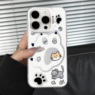 กรงเล็บแมวน่ารัก เคสไอโฟนหรูหราไฮโซ เคสโทรศัพท์ For IPhone 11 13 12 14 15 16 Pro Max 8P 7P X XR XS Max SE เคส กันกระแทก