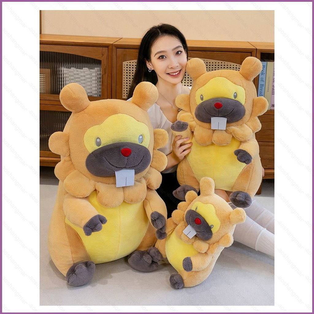 5y น่ารัก Pokemon Bidoof ตุ๊กตาตุ๊กตาของขวัญสําหรับแฟน Baby Soothing ของเล่นโยนหมอนตุ๊กตาของเล่น