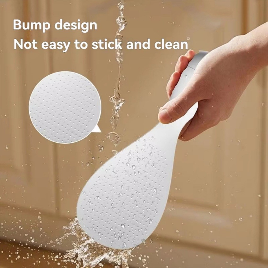 ทัพพีตักข้าวไม่ติด ช้อนล้มลุกพลาสติก ทนความร้อนได้ดี ล้มลุก ตั้งเองได้ - รูปที่ 6