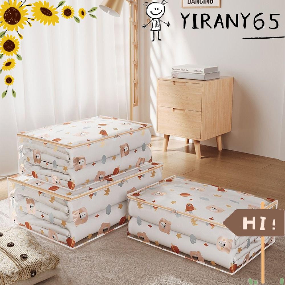 ยี่รัน กระเป๋าเก็บของ, ที่เก็บเสื้อผ้ากันน้ําสามมิติ, กระเป๋าผ้านวมความจุขนาดใหญ่กันฝุ่นโปร่งใสในครัวเรือน
