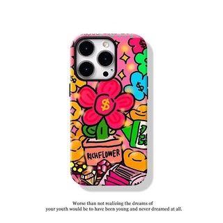 Rich Flowers เคสโทรศัพท์ 2-in-1 เข้ากันได้กับ iPhone 15 Pro Max, Apple 16 14 Plus 11/12/13 Pro Max, เคสป้องกันกันกระแทกใหม่