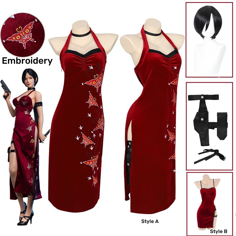 ZST Resident 4 Ada Wong คอสเพลย์เครื่องแต่งกาย Evil Cheongsam ชุดฮาโลวีน Carnival Disguise ชุดสําหรับสาว