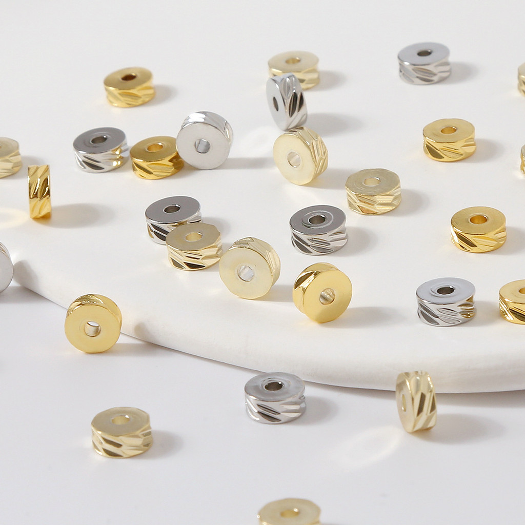 14K Gold-Clad สี-Preserve ทองแดงชุบทองคําแท้ Spacer ลูกปัด DIY เครื่องประดับอุปกรณ์เสริมสร้อยข้อมือสร้อยคอประดับด้วยลูกปัดวัสดุแนวนอน Strip Spacer