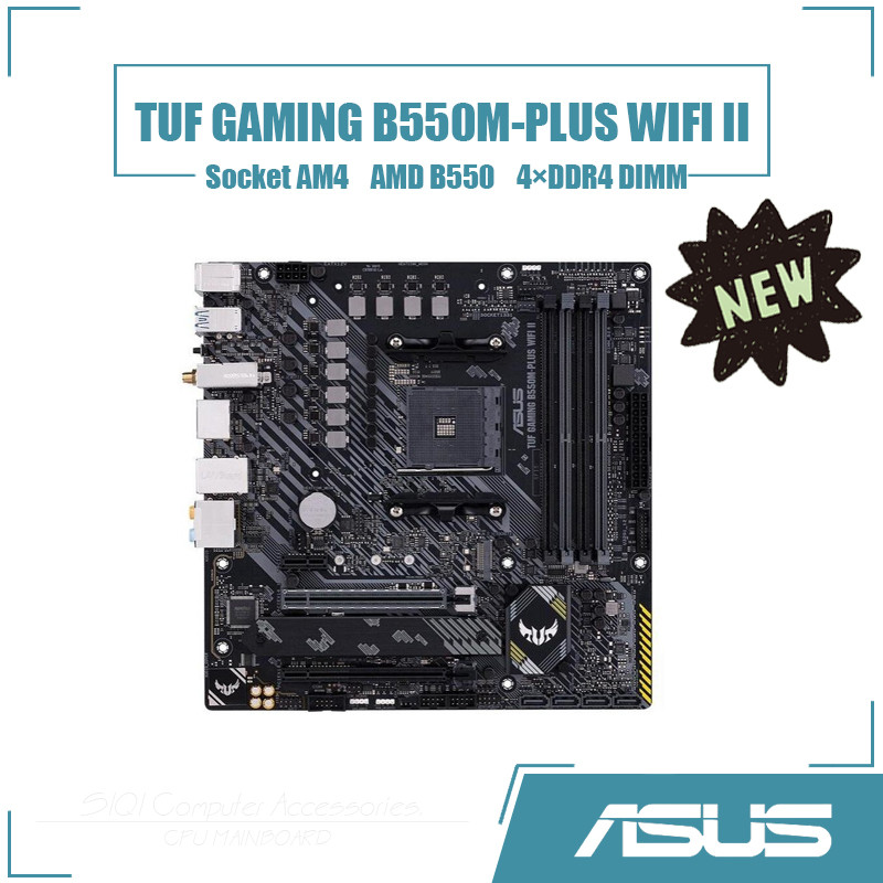 [ใหม่] ASUS TUF GAMING B550M-PLUS WIFI II เมนบอร์ด 4DDR4 DIMM AMD B550 เมนบอร์ดเดสก์ท็อป