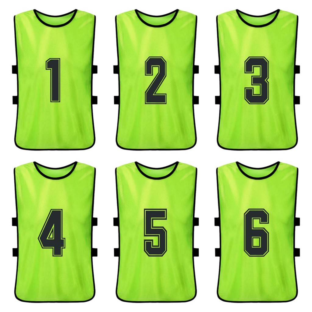 Quick Team Soccer Pcs Soccer Pinnies ทีมฟุตบอลหมายเลข 6 ชิ้นทีมเบอร์ Bibs [hmy]6 Arrival]12 Fyhw Ves