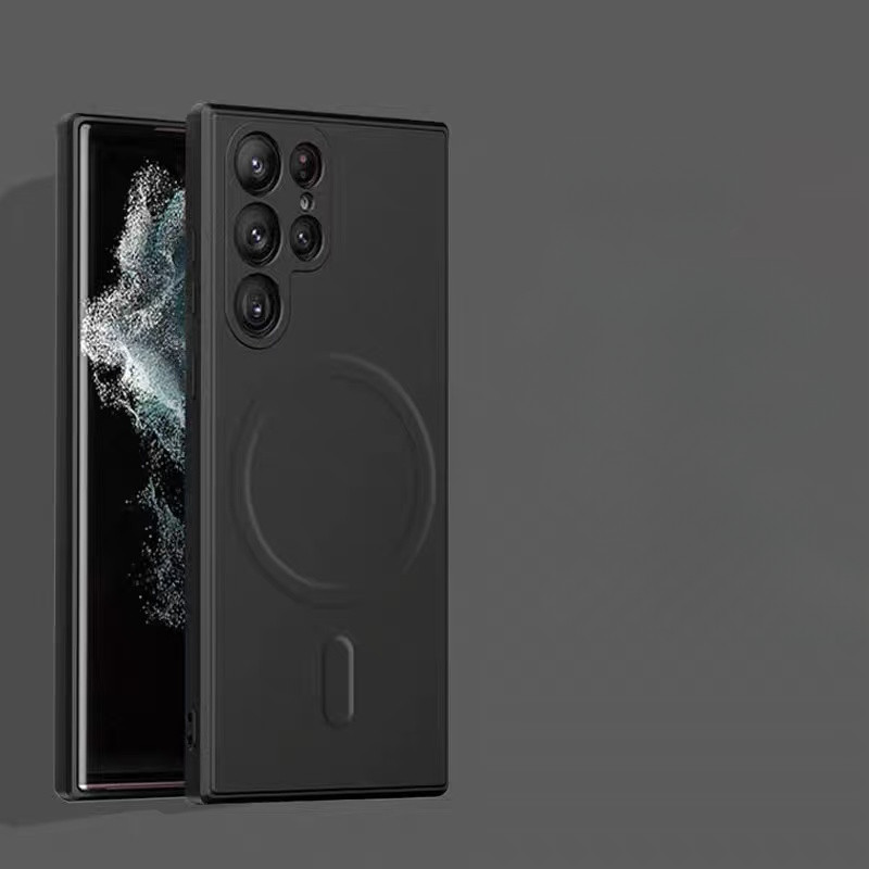 ซิลิโคนเหลวแม่เหล็กดูดไร้สายชาร์จ Anti Drop และ Anti Slip เคสโทรศัพท์เหมาะสําหรับ Samsung Galaxy S21 S22 S23 S24 S25 Plus Ultra S24FE