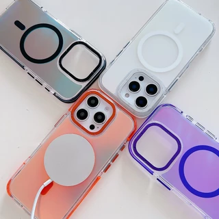เปลี่ยนเคสโทรศัพท์แม่เหล็กสีเหมาะสําหรับ ไอโฟน 16 มือโปร สูงสุด 15 14 13 12 โปรแม็กซ์ 11 ฝาครอบกันกระแทก