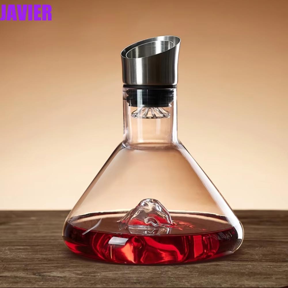JAVIER เครื่องเติมอากาศไวน์, แก้วขวดเหล้าไวน์ภูเขาน้ําแข็งใส, หม้อชา 1500ml Quick Mountain รูปไวน์ Aerating Pourer Family Gathering