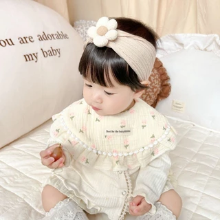 Berma Baby ผ้าซับน้ำลายเด็ก รูปร่างกลีบ ดูดซับน้ำได้ดี ผ้าฝ้าย นิ่ม มีกระดุมติด ผ้ากันเปื้อนน้ําลาย