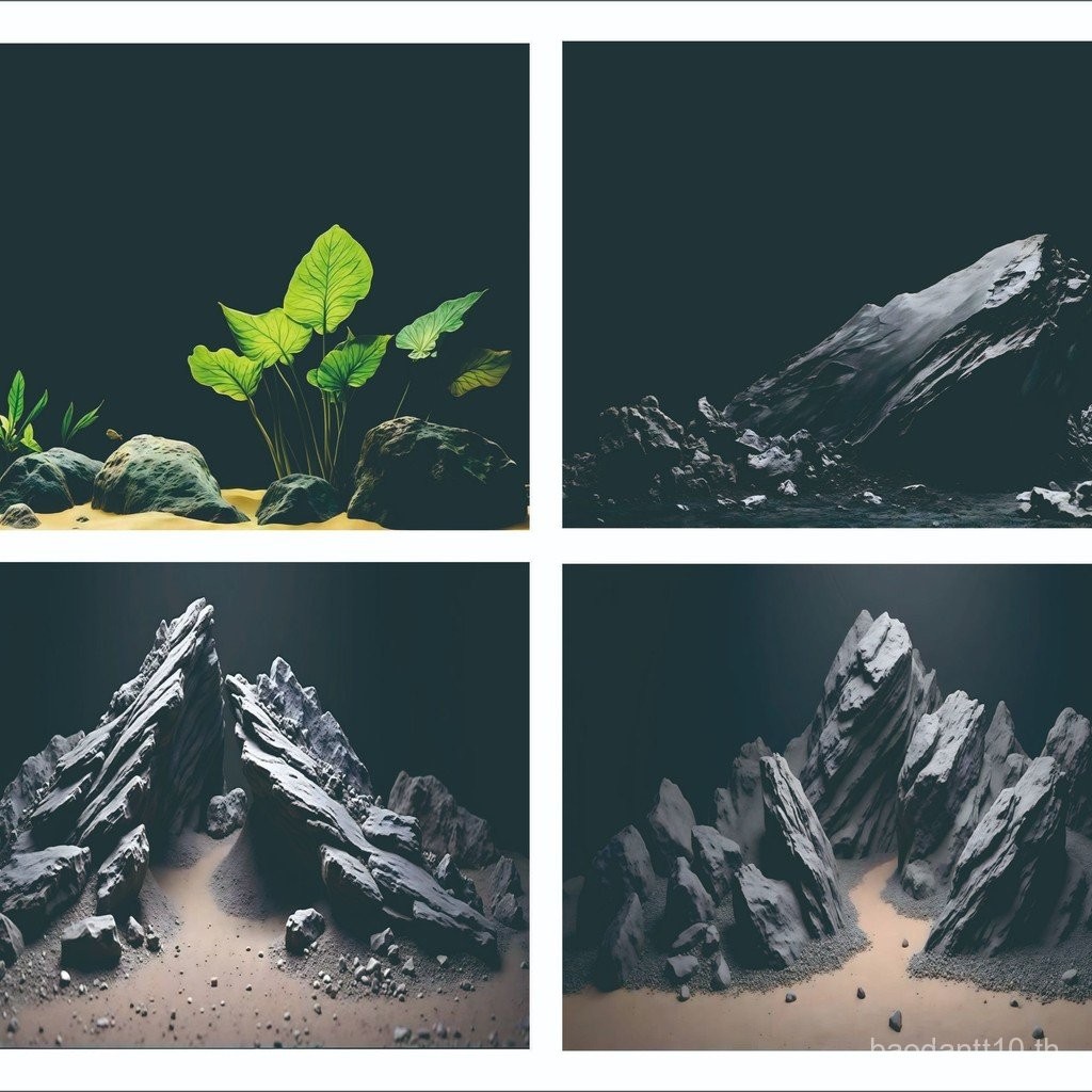 ระเบิดใหม่หินลำธารภูมิทัศน์ตู้ปลาพื้นหลังสติกเกอร์ภายนอกกาวบวกพิพิธภัณฑ์สัตว์น้ำสติกเกอร์ป้องกันตู้ปลาแบบมีกาวในตัว HD