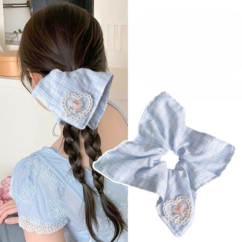 Cherry Bowknot Puppy Dog Hair Rope ยางรัดผม Scrunchies เครื่องประดับผม