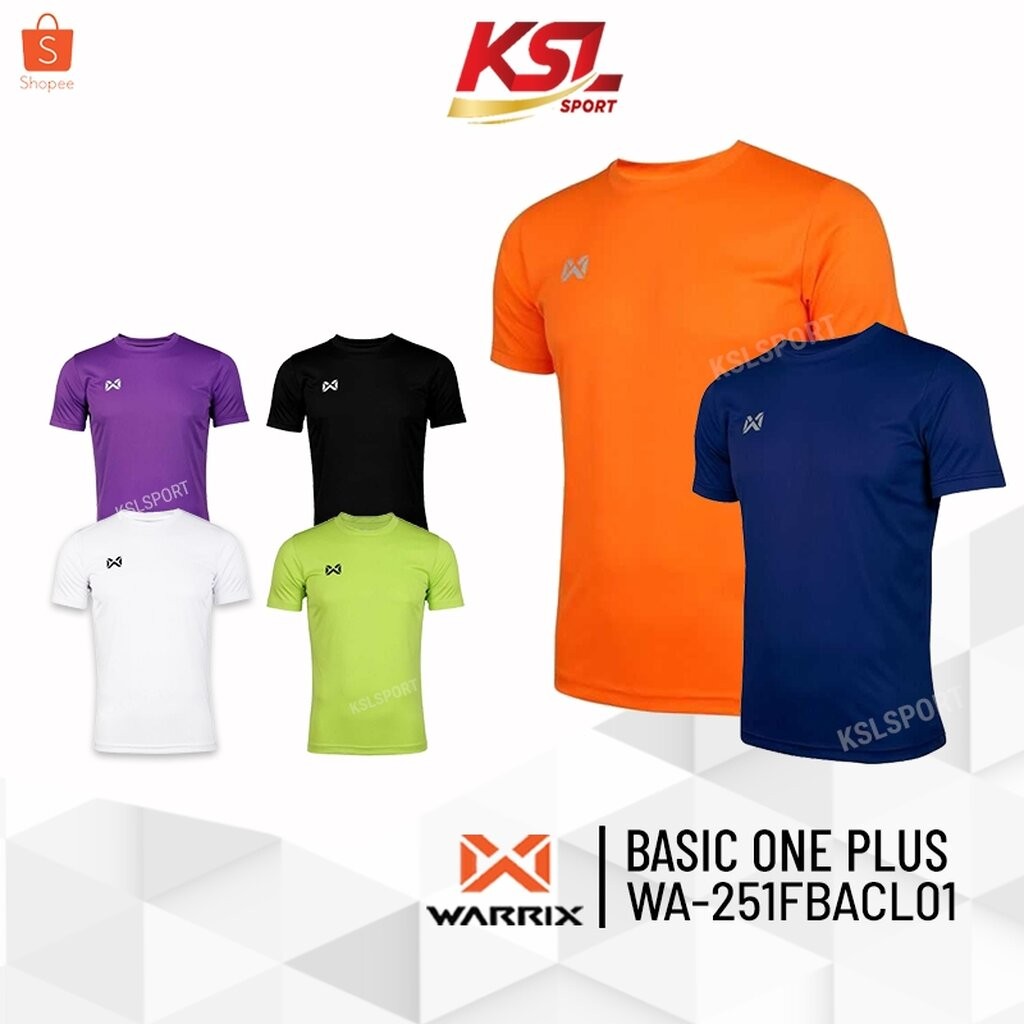 WARRIX เสื้อฟุตบอล เสื้อกีฬา เสื้อคอกลมสีล้วน วอริกซ์ รุ่น Basic One Plus WA-251FBACL01 สีดำ/กรมท่า