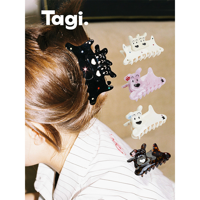 Tagi. Haha Puppy Hair Claw Clip กิ๊บติดผม โบว์ติดผม