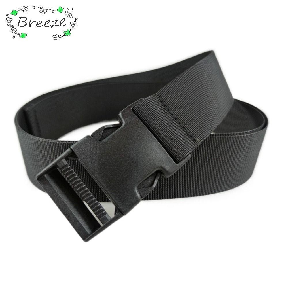BREEZE เข็มขัดถักไนลอน, เข็มขัดหัวเข็มขัดพลาสติกแบบปรับได้แบบสบาย ๆ, ดีไซน์แบรนด์หรู Quick Release คาดเอวพลาสติก