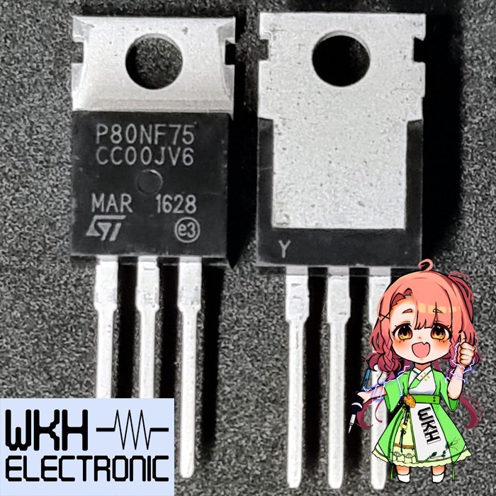 เครื่องมือชิ้นส่วน P80NF75 STP80NF75L 75V 80A N-Ch Mosfet 80NF75 80N75