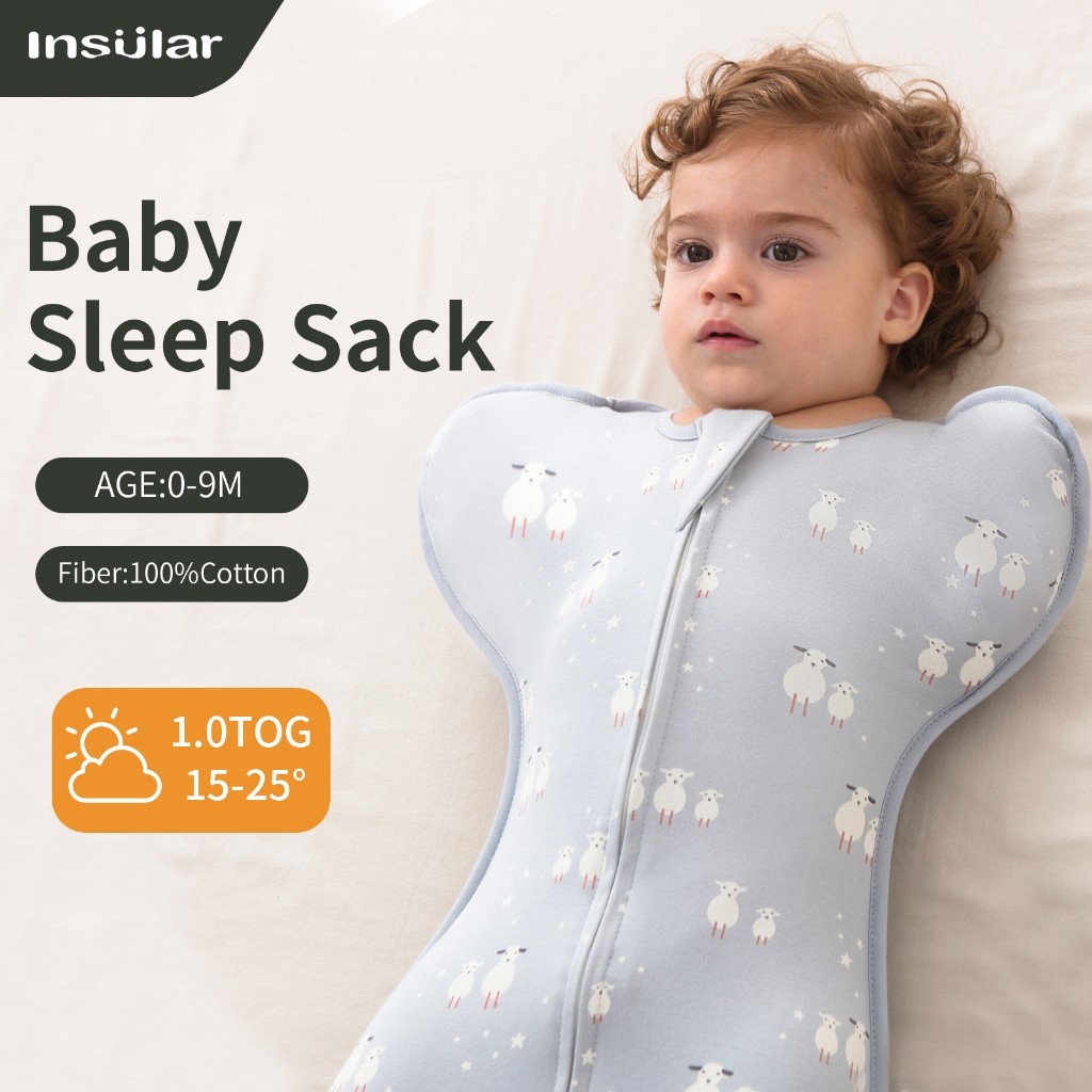 Insular ผ้าฝ้ายเด็ก Anti-Shocking Swaddling Wrap ทารกแรกเกิด Swaddling Wrap ถุงนอน Four Seasons เด็กผ้านวมถุงนอน