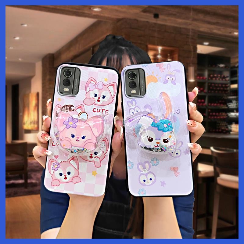 ป้องกันเลนส์โทรศัพท์ Glitter เคสโทรศัพท์สําหรับ Nokia C32 ป้องกัน Quicksand Anti-knock ทนทานแฟชั่นออกแบบน่ารัก Dirt-proof Soft Case ขาตั้งหมุนได้ TPU Kickstand ความเรียบง่าย ราคา ถูกที่สุด ดีลบีเคเค