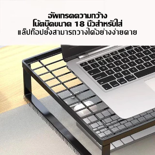 ที่วางแล็ปท็อป Heat Sink Rack ที่เก็บของชั้นวางของโต๊ะโลหะสีดำ / ขาวสะดวกเพิ่มความสูง