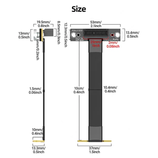 JEYI PCIe 3.0 X1 Magnetic Fixatiom Riser Cable 8Gbps - 90° มุมคู่ 10 ซม. (0.32ft) สําหรับการ์ด WiFi PCIe, อะแดปเตอร์ M.2, การ์ด USB PCIe