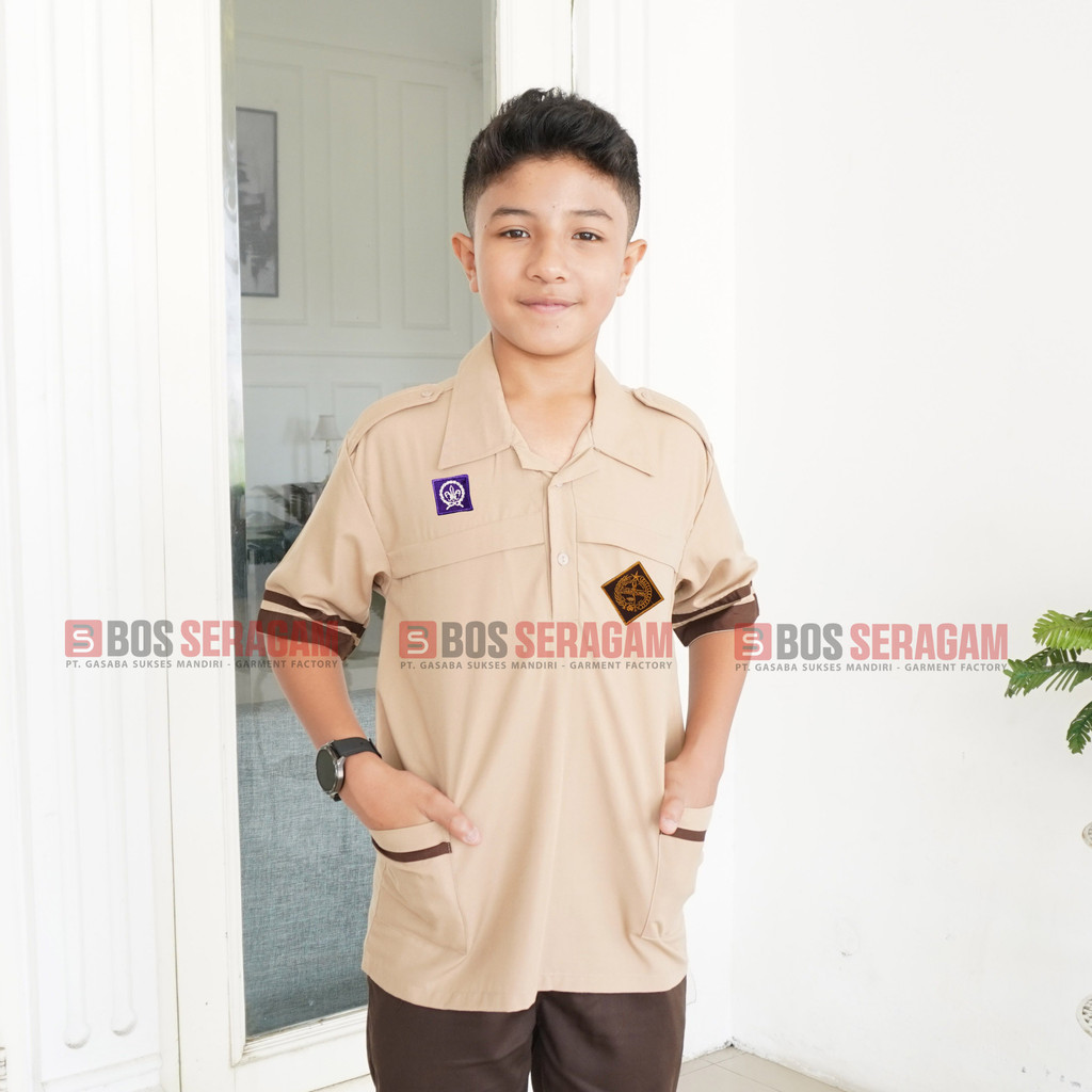 KEMEJA BOS Boy Short Coksu Alert Uniform School Uniform Short Standby Shirt Coksu Cowo Scout Shirt