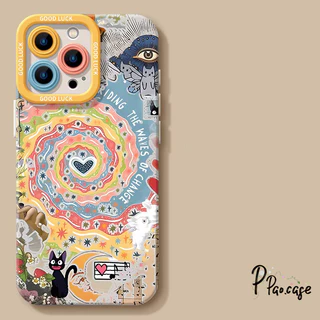 สำหรับ IPhone 15 16 11 14 13 12 Pro Max 7 8 14 16 15 Plus XR XS X Max SE2020 เคส Vortex สุดสวยสไตล์เรโทรเกิร์ล