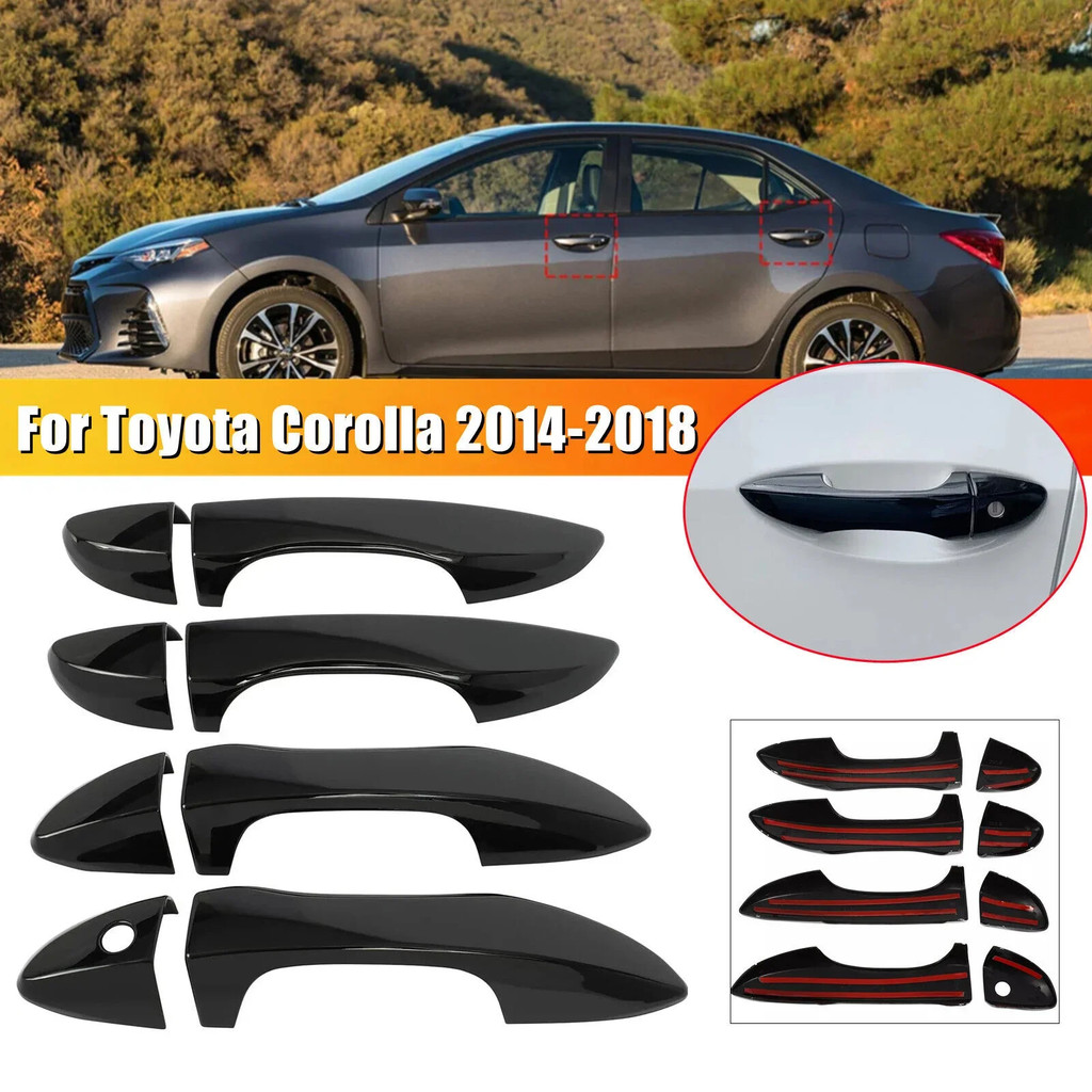 ประตูรถฝาครอบมือจับสติกเกอร์ Trim อุปกรณ์เสริมปกป้องตกแต่งสําหรับ Toyota Corolla Altis 2014 2015 2016 2017 2018