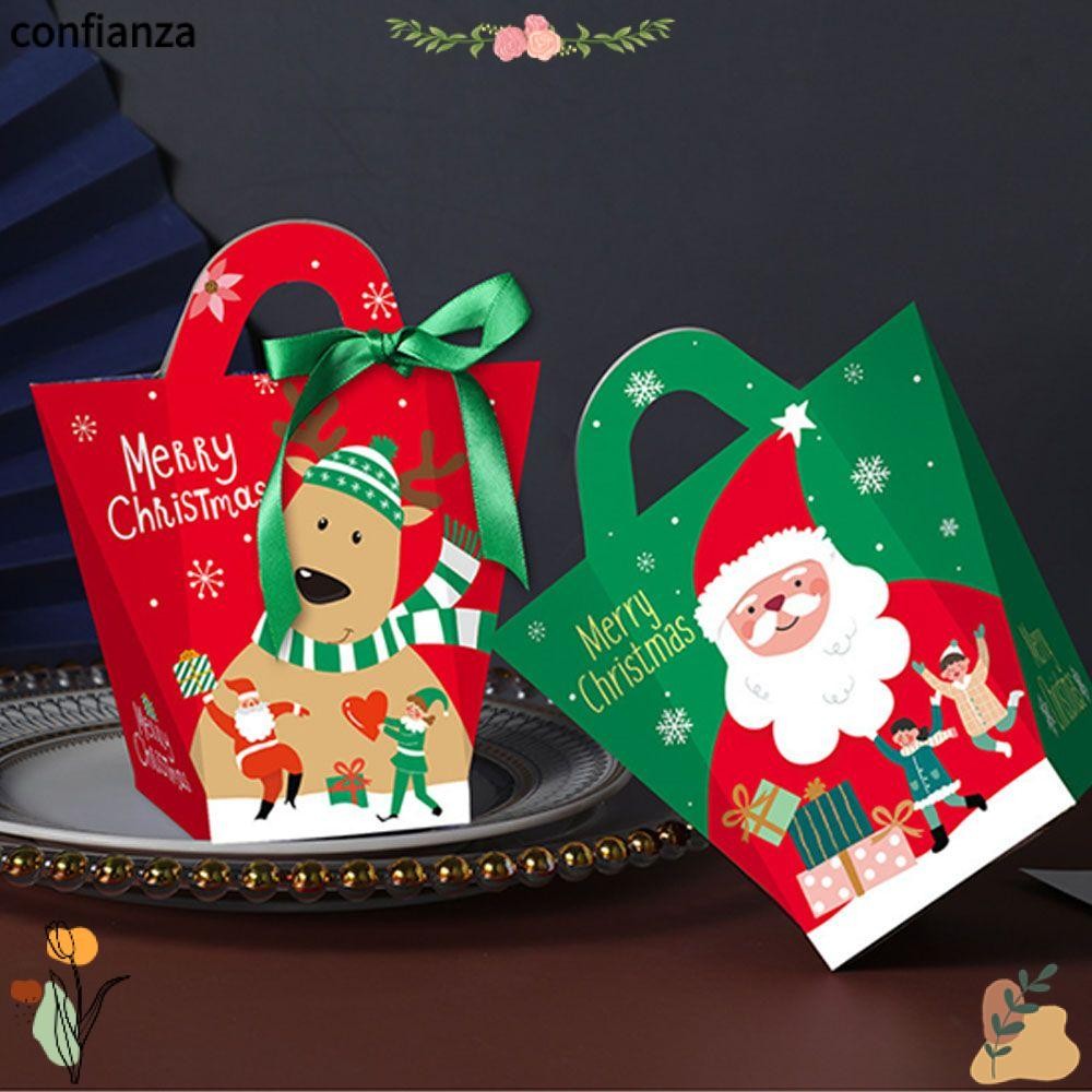 Confianza ถุงของขวัญปัจจุบันกระเป๋าตกแต่งคริสต์มาสอุปกรณ์ปาร์ตี้กล่องบรรจุภัณฑ์ของขวัญ