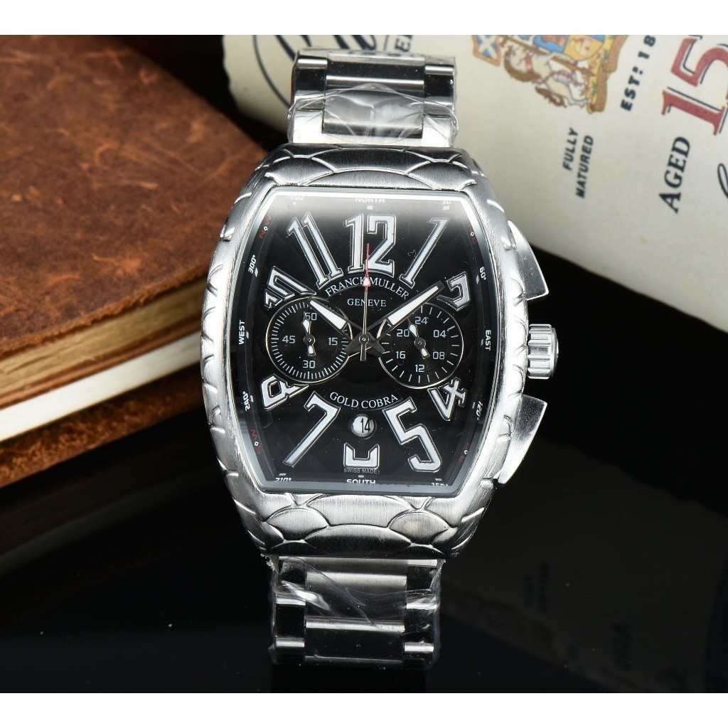 Franck MULLER FRANCK MULLER FRANCK การเคลื่อนไหวควอตซ์นาฬิกาสวิสนาฬิกาผู้ชายสายสแตนเลส