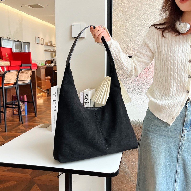 IELGY Tote Bagฤดูใบไม้ร่วงฤดูหนาวขนาดใหญ่-ความจุRetro Frosted Underarm Bagแฟชั่นCommuter All- - รูปที่ 2