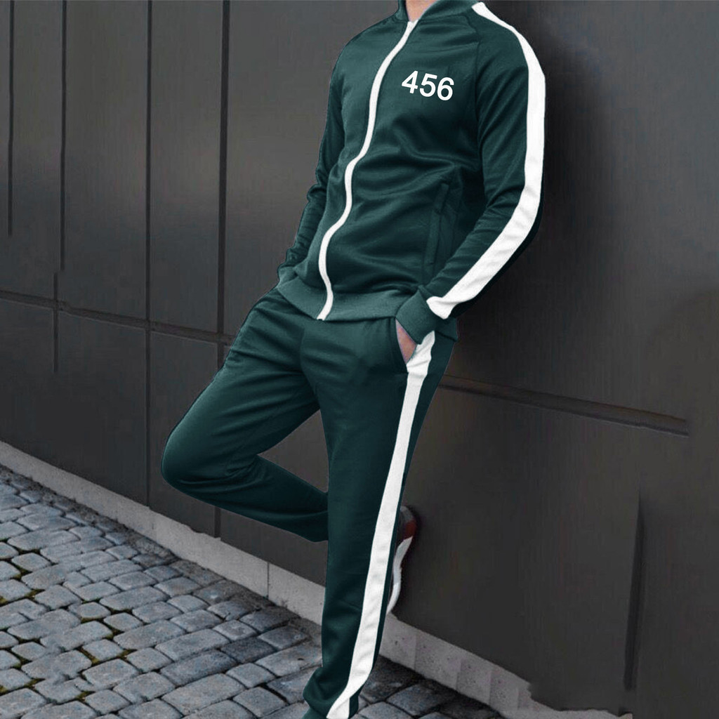 green squid game cosplay jacket set squid game costume Round Six costume Jumpsuit