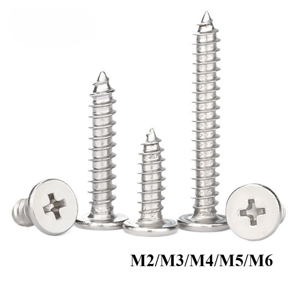 304 สกรูเกลียวปล่อยหัวบางข้าม M2/M3/M4/M5/M6