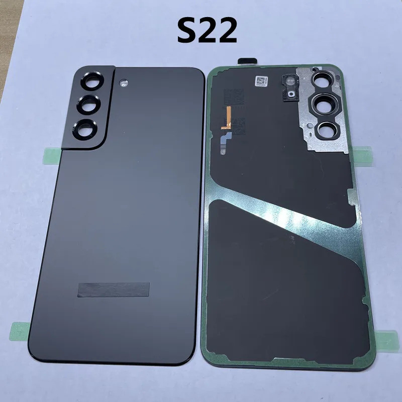 S22 เปลี่ยนกระจกด้านหลังสําหรับ Samsung Galaxy S22 SM-S901B แบตเตอรี่ฝาครอบด้านหลังพร้อมเลนส์กล้อง CE โลโก้