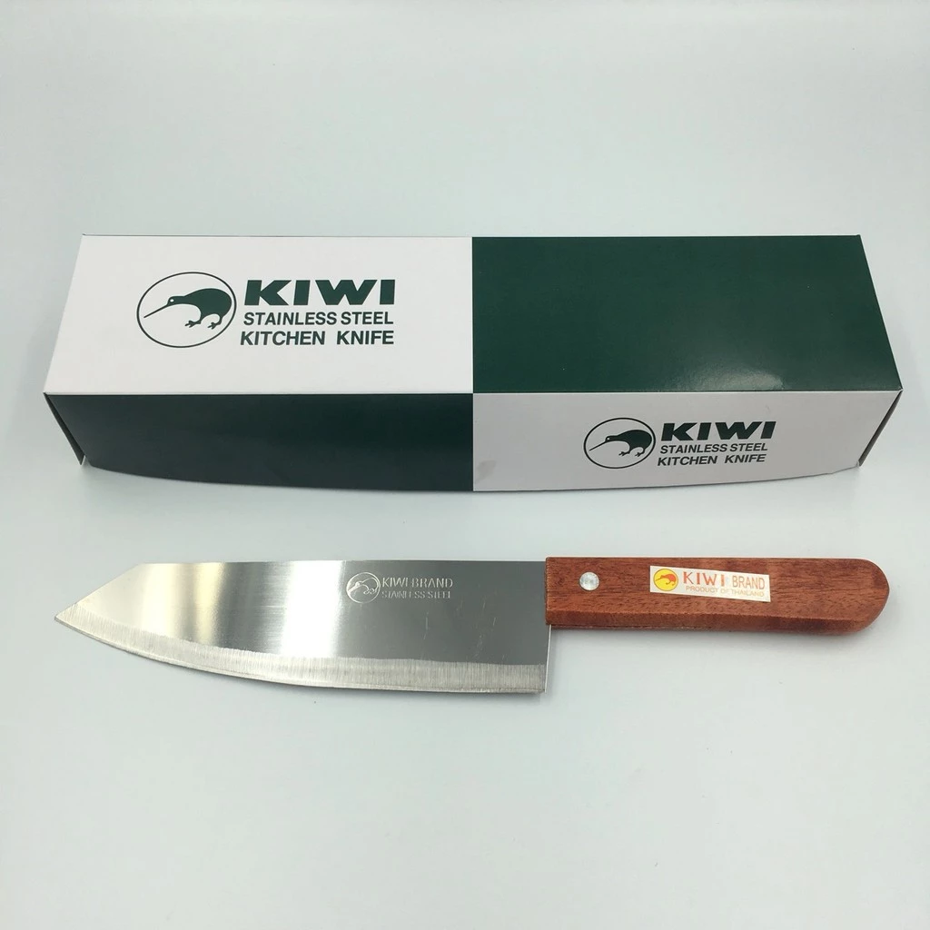 มีดหั่นของ มีดทำครัว มีดสแตนเลสอย่างดี มีดKIWI มีดหั่นเนื้อสัตว์ มีดหั่นผัก ด้ามไม้ thumbnail 4