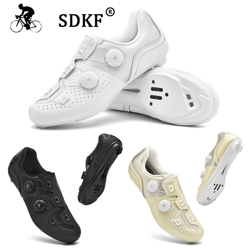 SDKF Cod MTB รองเท้าจักรยานเสือหมอบ SPD รองเท้าปั่นจักรยานไมโครไฟเบอร์วัสดุคาร์บอนไฟเบอร์ระบายอากาศได้น้ําหนักเบากันลื่น