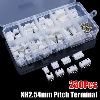 Zhuanke 230 ชิ้น 2.54 มิลลิเมตร Pitch Terminal, XH2.54 ชุดขั้วต่อ Pin, ชายและหญิง 2 P 3 P 4 P 5pin 4 ค่า Terminal Connector Kit