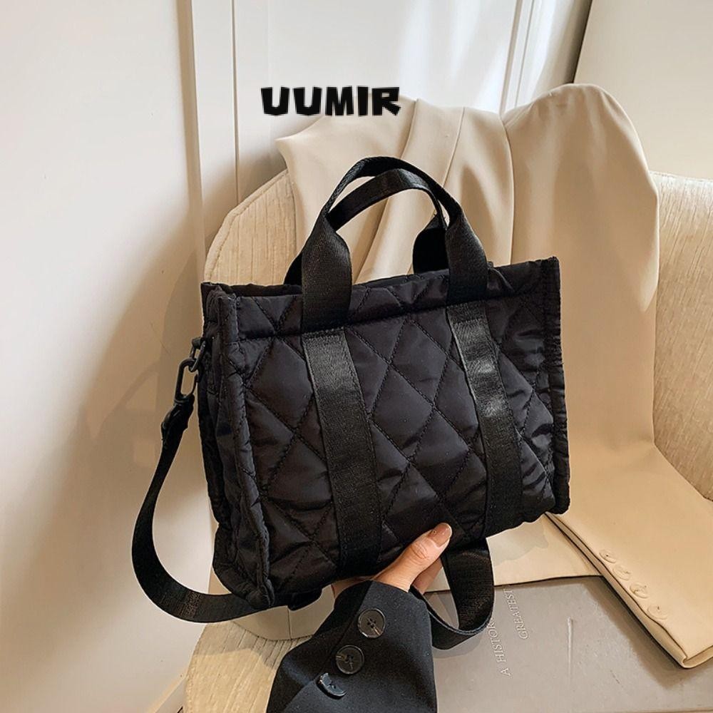 Uumir Tote Bag, สายสะพายไหล่ปรับได้ Casual Small Puffer Bag, Nylon Large Capacity Quilted Crossbody Bag
